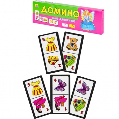 Домино пластиковое.  ДЛЯ ДЕВОЧЕК, ООО "Рыжий Кот", РФ