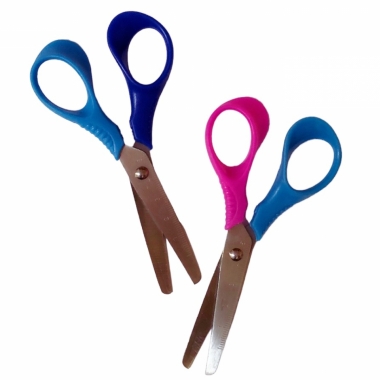 Ножницы 13 см., цветные ручки в асс, Китай