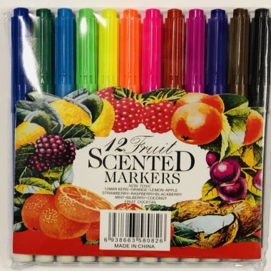 Фломастеры фруктовые (толстые) ,12 цв. "Scented", Китай