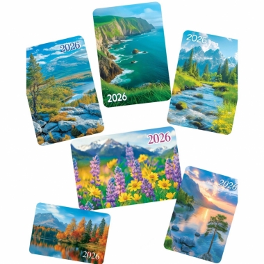 АССОРТИМЕНТ карманных календарей "Природа",  РФ