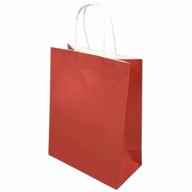 Пакет 22х27х11 см. бумажный однотонный "КРАСНЫЙ", Китай
