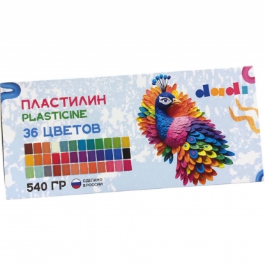 Пластилин 36 цв. 540 гр. со стеком, DADI, РФ