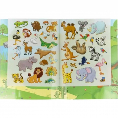 Многоразовые наклейки А4, В ЗООПАРКЕ, Фламинго