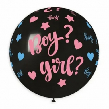 Шар 31" (1шт) шелк. Boy or Girl, GEMAR, Италия