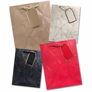 Пакет 18х24х8см, "ГЕОМЕТРИЯ" (ЛЮКС. Фольга) в асс., Китай