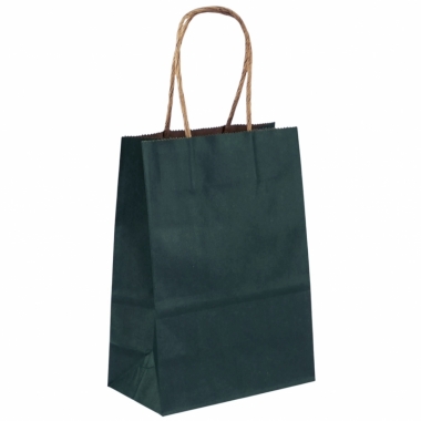 Пакет 22х27х11 см. бумажный однотонный "ТЕМНО-ЗЕЛЕНЫЙ", Китай