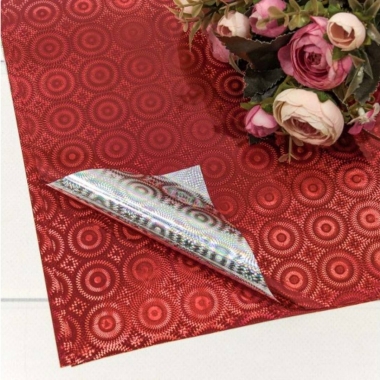 Плёнка в листах 70*100 (10 шт.) Голография 35мкм Красный,  OMG gift, Китай