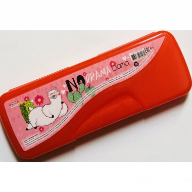 Пенал пластик СЧАСТЛИВАЯ ЛАМА, Proff-Press, РФ