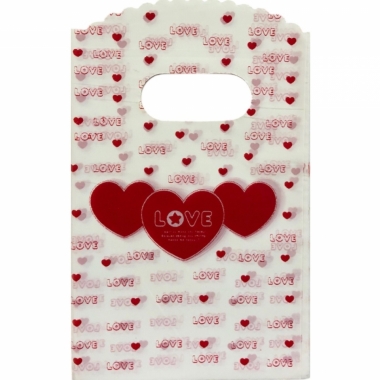 Пакет ПВД 9х14,5 с вырубной ручкой (50 шт.). LOVE-3, Китай