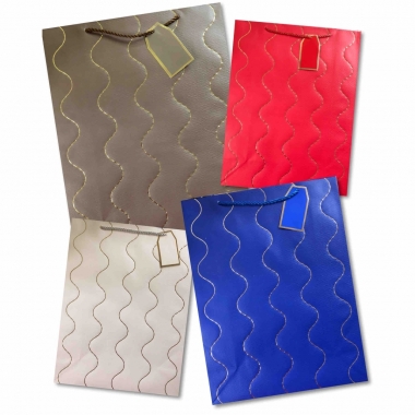 Пакет 26х32х10см, "КОЖА-2" (ЛЮКС. Фольга) в асс., Китай