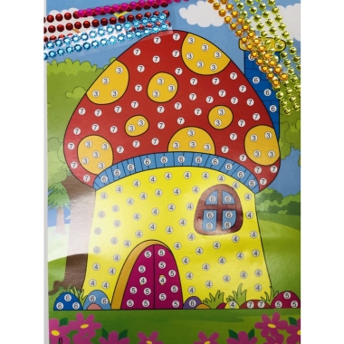 Мозаика из страз 26х19см., "ДОМИК-ГРИБОК", Китай