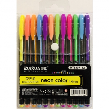 Ручка гелевая 12цв. НЕОН