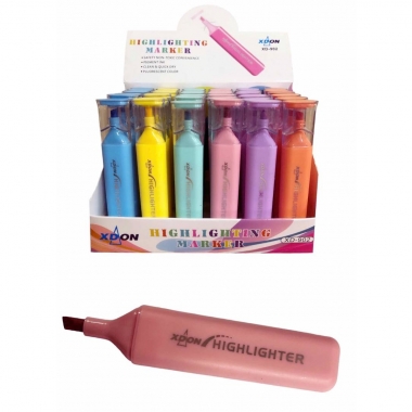 Текстовыделитель Персиковый. ПАСТЕЛЬНЫЕ ЦВЕТА,  Китай