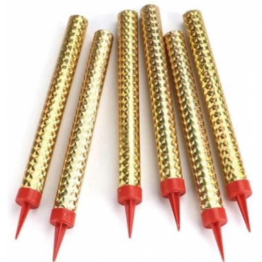 Свеча-фонтан 17см (6шт) ЗОЛОТО., Китай