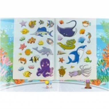 Многоразовые наклейки А4, В ОКЕАНАРИУМЕ, Фламинго