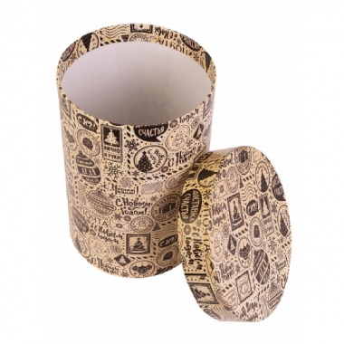 Набор круглых коробок 4в1 KRAFT "Новогодняя почта" (23х23х25 см - 15х15х20 см, MILAND, РФ