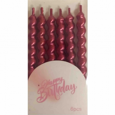 Свечи декоративные "ФИГУРНЫЕ" Бордо (9,5 см.), с подставками (6 шт.), Китай