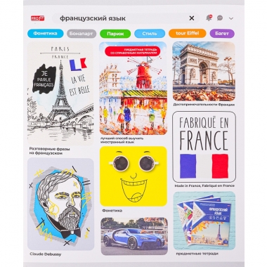 Тетрадь А5 48л. Предметная,бел.бум., ФРАНЦУЗСКИЙ ЯЗЫК "ЛИЧНЫЙ ПРОФИЛЬ", Profit, РФ