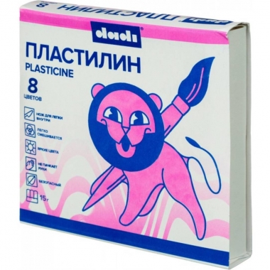 Пластилин  8 цв. 120 гр со стеком, DADI, РФ