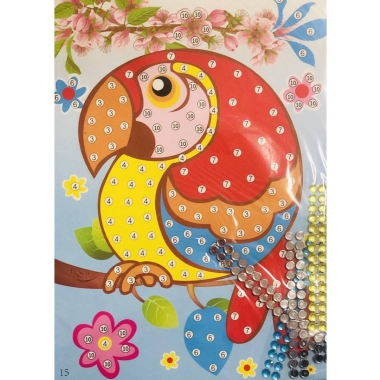 Мозаика из страз 26х19см., "ПОПУГАЙ", Китай