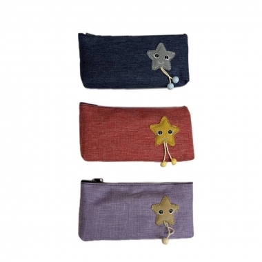 Пенал-косметичка мягкий текстильный Звёздочка в асс., Китай