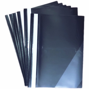 Папка-скоросшиватель с уголком А4, ЧЕРНЫЙ (прозрачный верх) , Китай