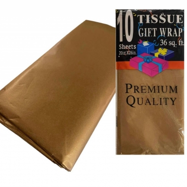 Бумага "Тишью"(10 листов)  50х66см., Бронзовый, OMG gift, Китай