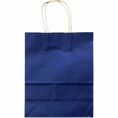 Пакет 22х27х11 см. бумажный однотонный "ТЕМНО-СИНИЙ", Китай
