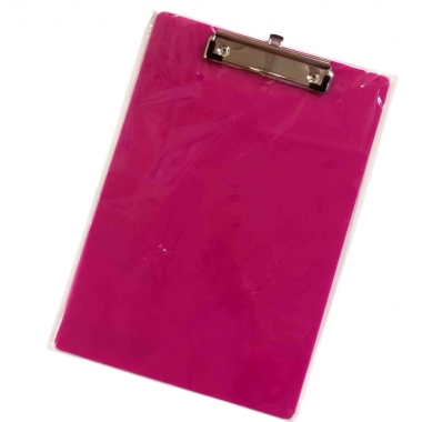 Планшет А4 с верхним зажимом (пластик), РОЗОВЫЙ, Китай