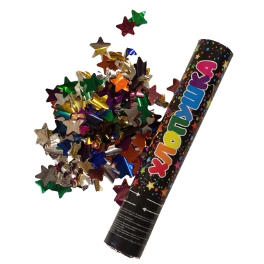 Хлопушка 30см ЗВЕЗДОЧКИ (черный корпус), Китай