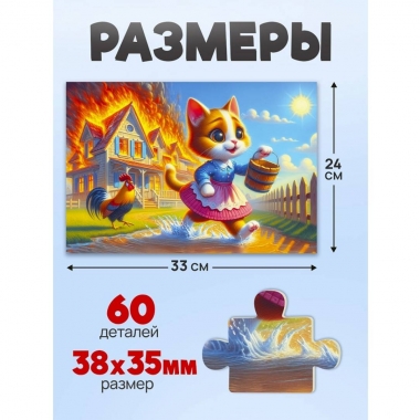 ПАЗЛЫ 60 элементов. Оживи мультфильм "КОШКИН ДОМ", ООО "Рыжий Кот", РФ