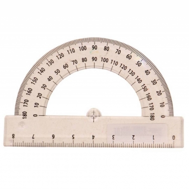 Транспортир 8см, прозрачный. Prof-Press, РФ