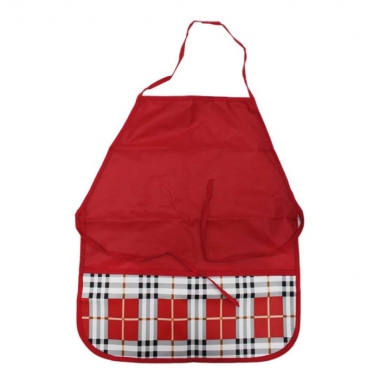 Фартук с карманом, принтованная ткань КРАСНАЯ КЛЕТКА, Prof-Press, РФ