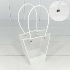 Пакет пластиковый 16х16х8см. "Ваза для цветов" РОЗОВЫЙ, "OMG gift" ,Китай