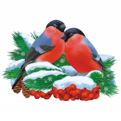 Плакат фигурный одностор. "Снегири" ( 28,9х20,6 см.),