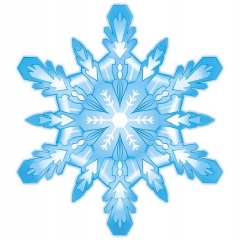 Украшение на скотче (10шт), 15х15см., "Снежинка"( двусторонняя печать), РФ