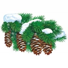 Плакат фигурный одностор. "Еловая ветка" ( 27,5х17,9 см.), РФ