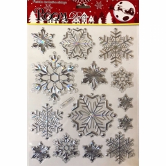 Наклейка д/укр. новогодняя (двустор.). "Снежинки-4" (25х37,5 см/24х31 см.), Китай