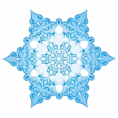 Украшение на скотче (10шт), 15х15см., "Снежинка"( двусторонняя печать), РФ