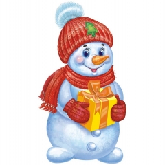 Плакат фигурный "Снеговик" (90,5х48,3 см.), РФ
