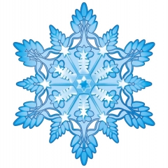 Украшение на скотче (10шт), 15х15см., "Снежинка"( двусторонняя печать), РФ