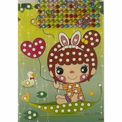 Мозаика из страз мини 17,5х13 см. "ДЕВОЧКА С ШАРИКОМ", Китай