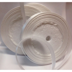 Лента атласная (сатин) 1,2 см. / 25 ярдов. Белый,  OMG gift, Китай