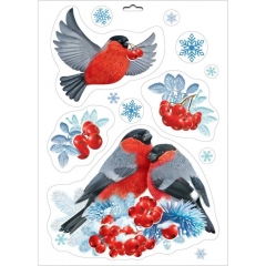 Наклейка двухстор. д/декорирования «Новогодние друзья» 33,2х23,7 см., (502), АО "Праздник", РФ