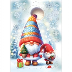 Наклейка двухстор. д/декорирования «Новогодние гномы» 33,2х23,7 см., (502), АО "Праздник", РФ