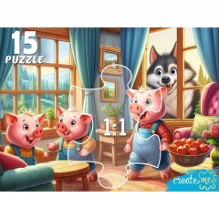 МАКСИ-ПАЗЛЫ 15 элементов.ТРИ ВЕСЕЛЫХ ПОРОСЕНКА И ВОЛК, ООО "Рыжий Кот", РФ МАКСИ-ПАЗЛЫ 15 элементов.ТРИ ВЕСЕЛЫХ ПОРОСЕНКА И ВОЛК, ООО "Рыжий Кот", РФ