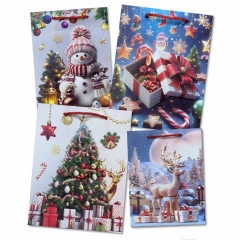 Пакет ЛЮКС 18х24х8,5см, "НГ" (Аппликация, блёстки) в асс., Китай