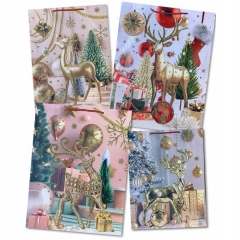 Пакет ЛЮКС 31х40х12см, "НГ" (Блёстки) в асс., Китай