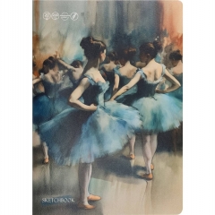 Скетчбук А4, 20л., "ВЫСТУПЛЕНИЕ БАЛЕРИН - 1" 200 г/м2., "Prof-Press", РФ