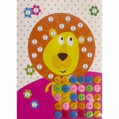 Мозаика из пуговиц мини 18х13 см. "ЛЕВ", Китай